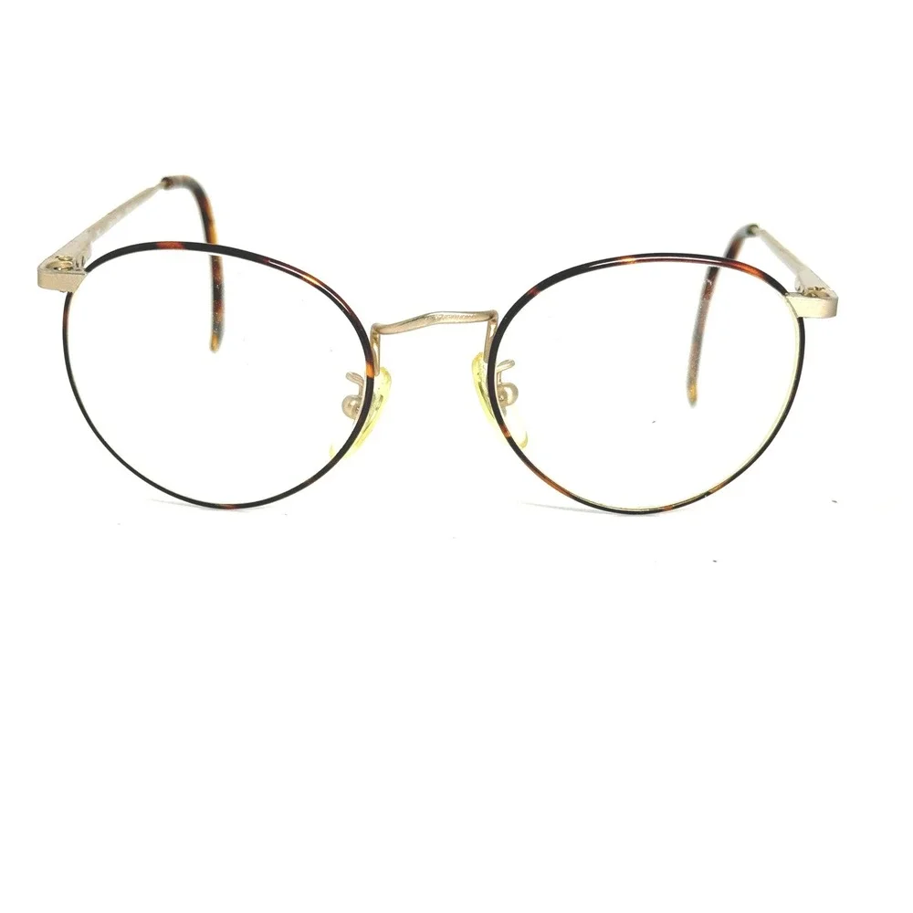 Calvin Klein CK 203 522 140 Gold Tortoise Round Eyeglasses Frames‎ Italy Vintage